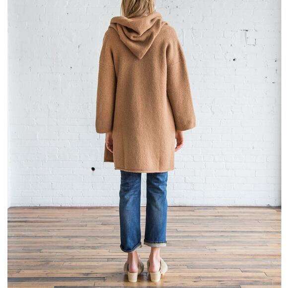 Lauren Manoogian Capote Alpaca Wool Coat Coatigan Hooded Sweater Cardigan Camel - Picture 2 of 16